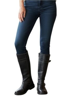 Born Black Pebbled Leather Round Toe Knee High Riding Boots 6.5
